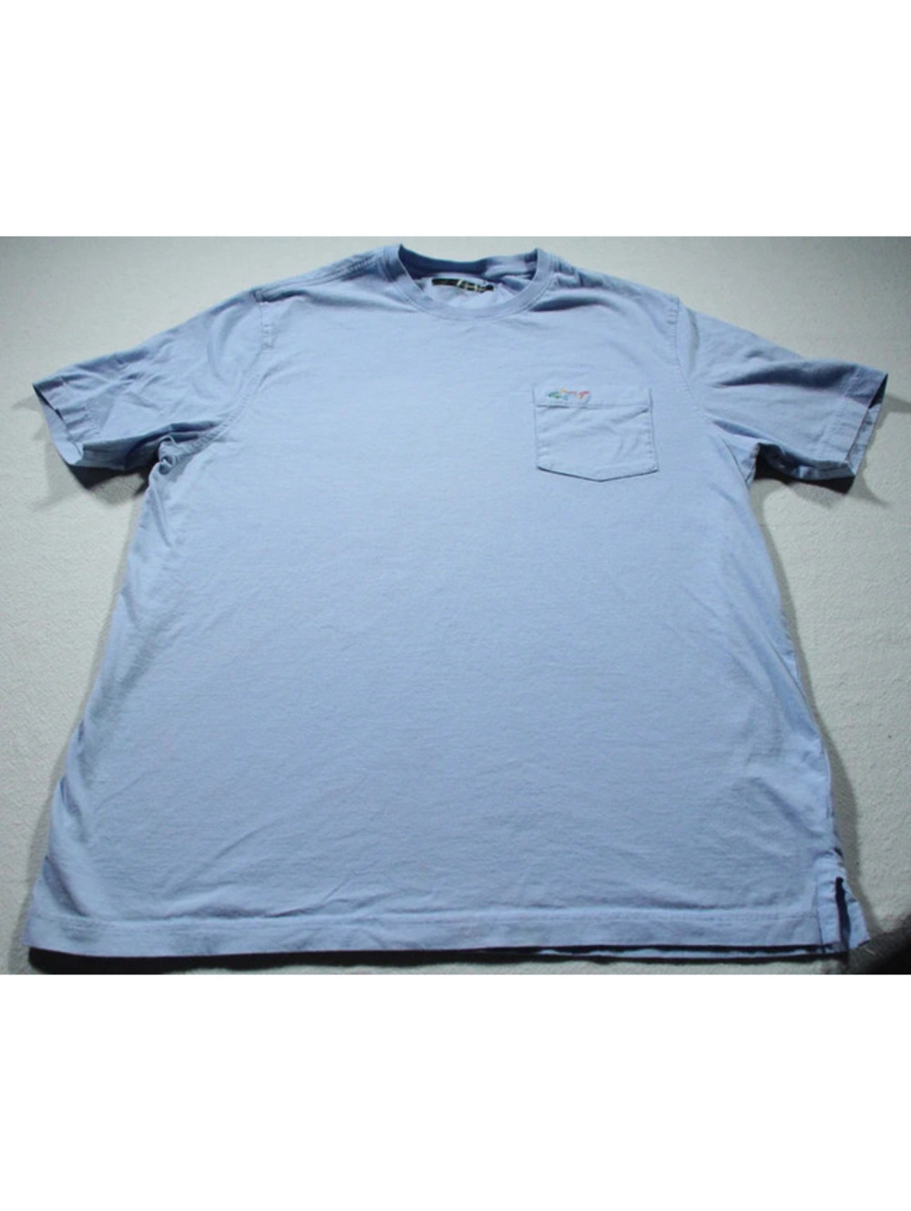 Men's Greg Norman T-Shirt Powder Blue Pocket Shirt Golf L